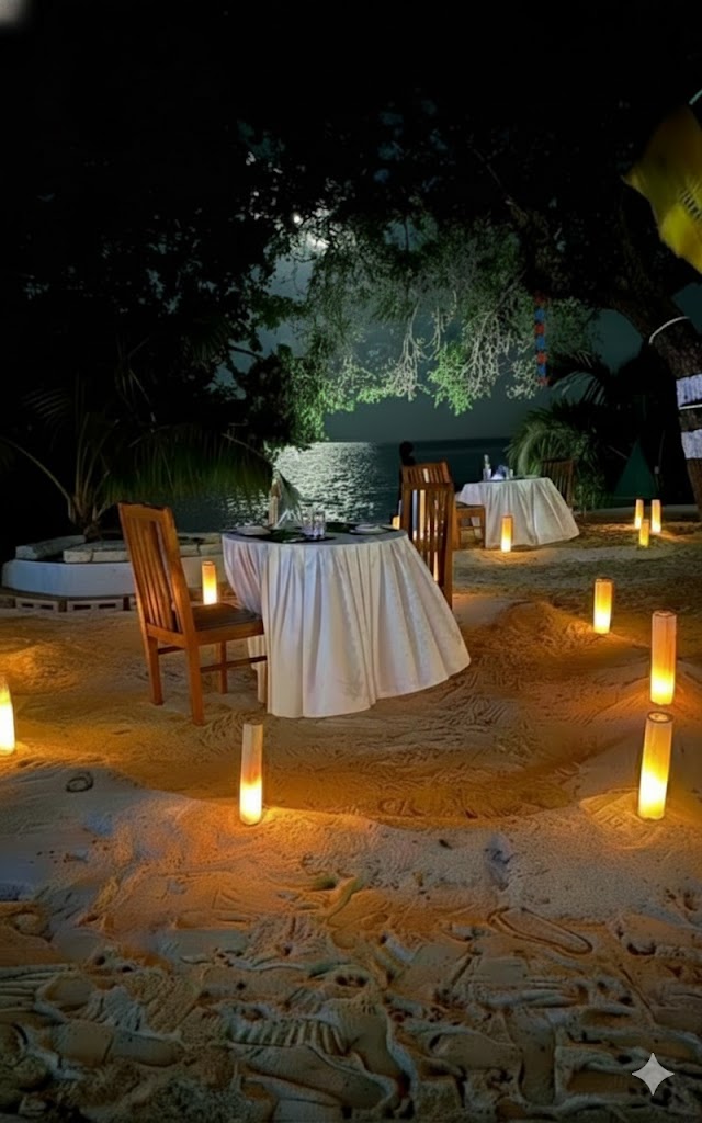 Beachside Candlelit Dinner For Two @ Cabana The Beachside Lounge